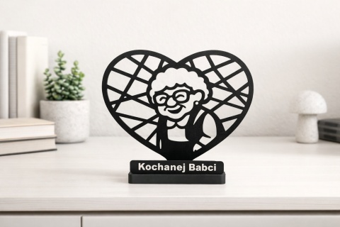 Ażurowa Ozdoba 3D Serce Personalizowany Prezent Na Dzień Babci