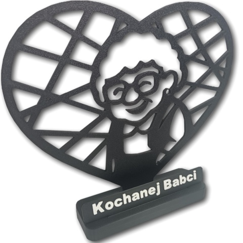 Ażurowa Ozdoba 3D Serce Personalizowany Prezent Na Dzień Babci