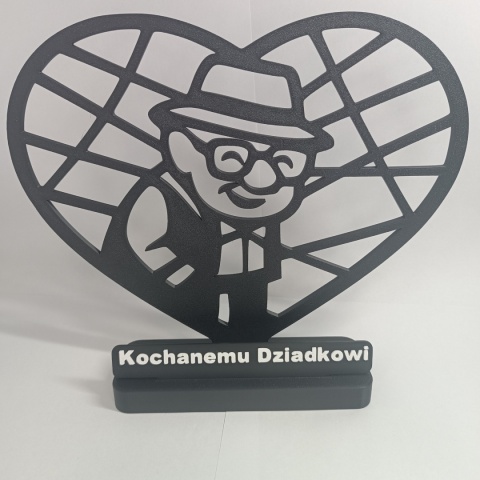 Ażurowa Ozdoba 3D Serce Personalizowany Prezent Na Dzień Dziadka