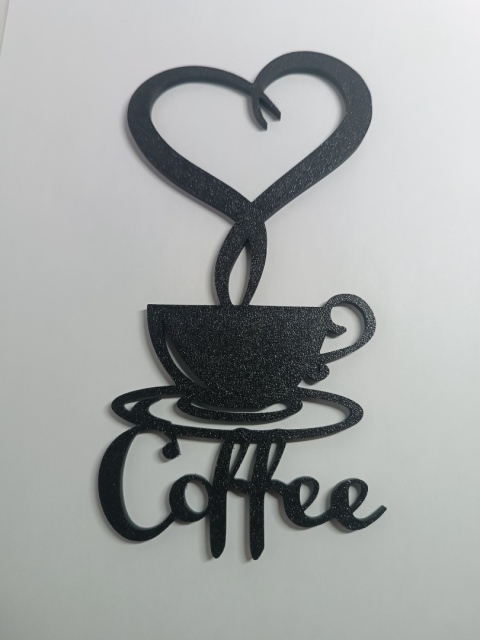 Ażurowa Ozdoba ścienna Filiżanka Kawy z Sercem