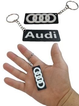 Breloczek Logo Audi Czarno Biały