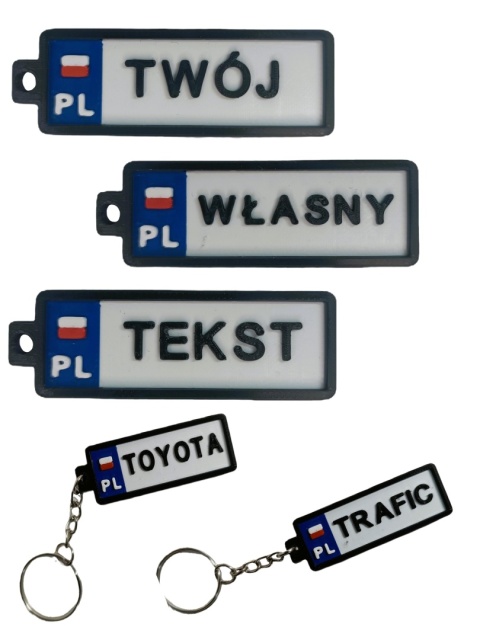 Personalizowany breloczek tablica rejestracyjna Personalizowany breloczek tablica rejestracyjna