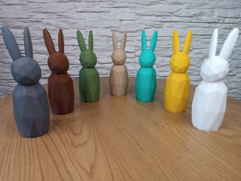 Zajączek Króliczek Wielkanocny Styl Low Poly Wiele kolorów