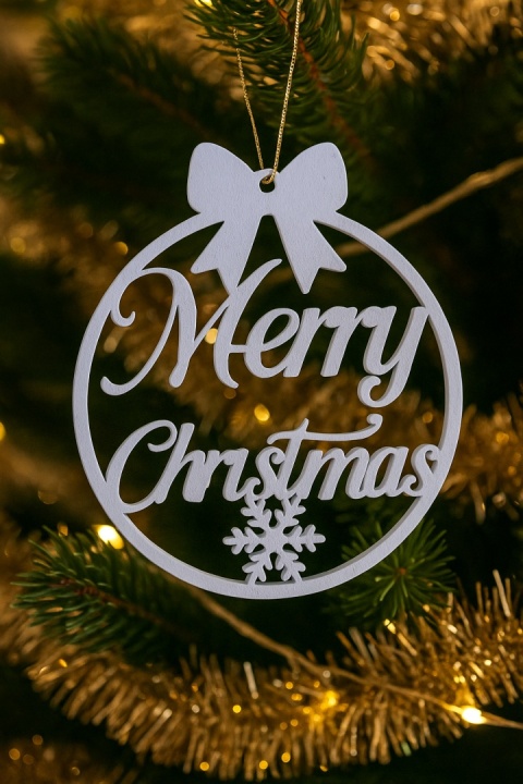 Zawieszka Bombka Świąteczna Merry Christmas Elegancka Ozdoba 3D 4 szt