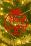 Zawieszka Bombka Świąteczna Merry Christmas Elegancka Ozdoba 3D 4 szt