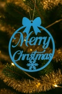 Zawieszka Bombka Świąteczna Merry Christmas Elegancka Ozdoba 3D 4 szt