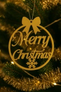 Zawieszka Bombka Świąteczna Merry Christmas Elegancka Ozdoba 3D 4 szt