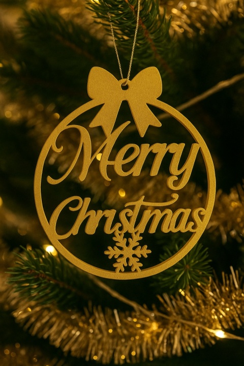 Zawieszka Bombka Świąteczna Merry Christmas Elegancka Ozdoba 3D 4 szt