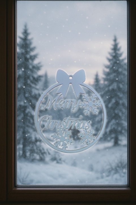 Zawieszka Bombka Świąteczna Merry Christmas Elegancka Ozdoba Biała 15cm