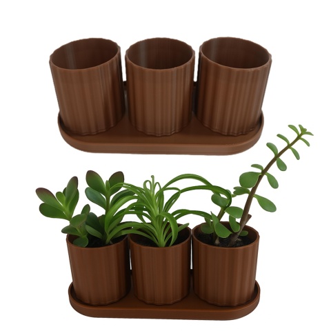 Zestaw 3 szt doniczki/osłonka z podstawką