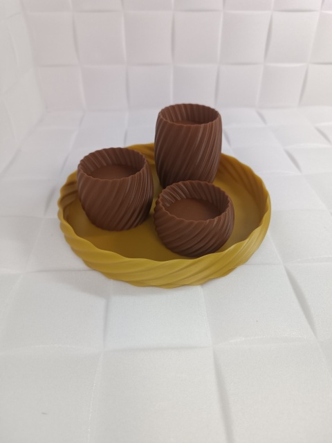 Zestaw Taca 3x Świeczniki na tealight