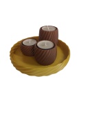 Zestaw Taca 3x Świeczniki na tealight