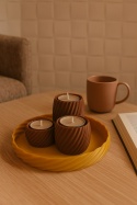 Zestaw Taca 3x Świeczniki na tealight