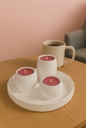 Zestaw Taca 3x Świeczniki na tealight