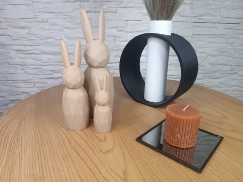 Zestaw Wielkanocnych Zajączków Króliczek Wielkanocny Styl Low Poly 3 szt