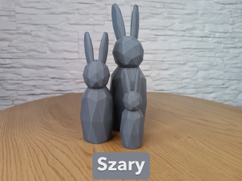 Zestaw Wielkanocnych Zajączków Króliczek Wielkanocny Styl Low Poly 3 szt